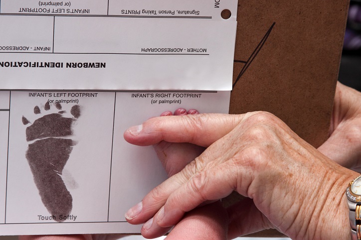 CA birth cert footprints